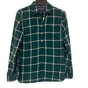 Tommy Hilfiger Checker Plaid 1/4 Button Long Sleeve - Size S